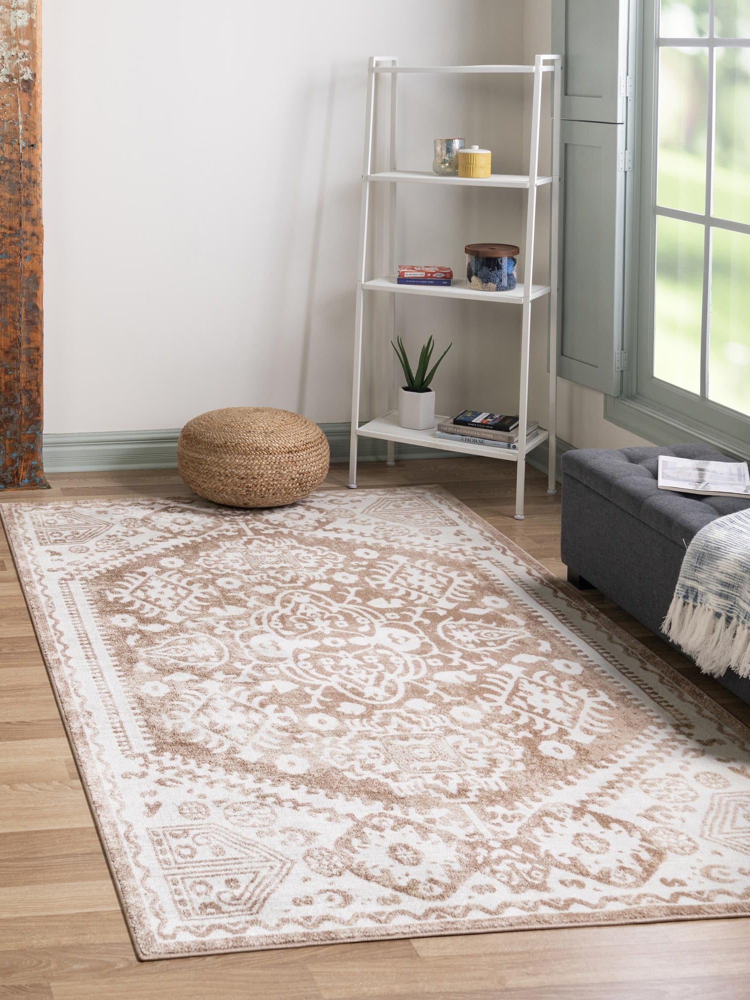 Beige 1' 4 x 1' 4 Oxford Sample Area Rug Traditional Design 100% Polypropylene Carpet for Living Room, Bedrooms, Dining, Office for Sale at Rug Engine