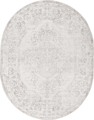Ivory 8' x 10' Oxford Oval Area Rug