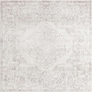 Ivory 6' x 6' Oxford Square Area Rug