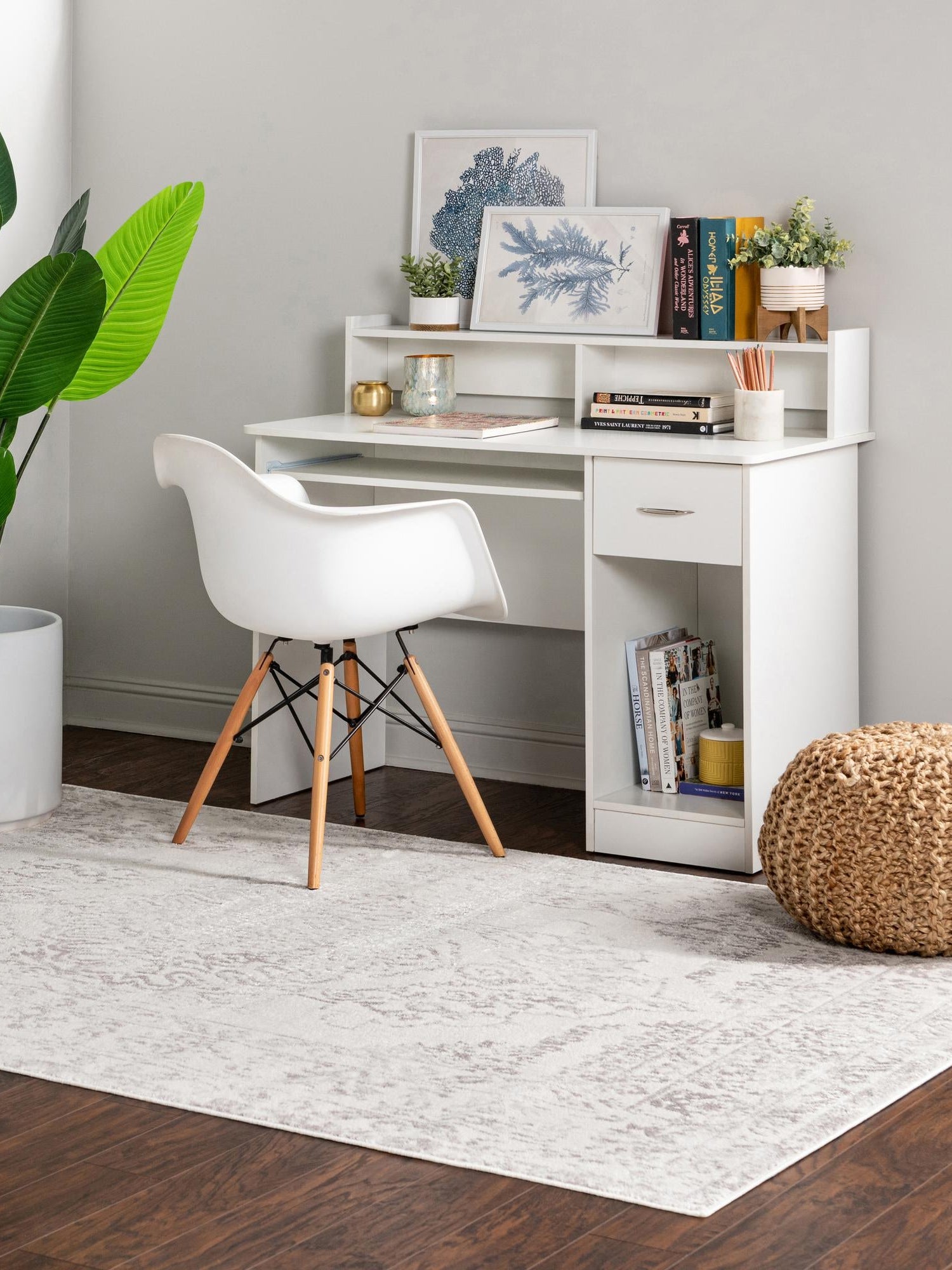 Ivory 4' 1 x 6' 1 Oxford Rectangle Area Rug Traditional Design 100% Polypropylene Carpet for Living Room, Bedrooms, Dining, Office for Sale at Rug Engine