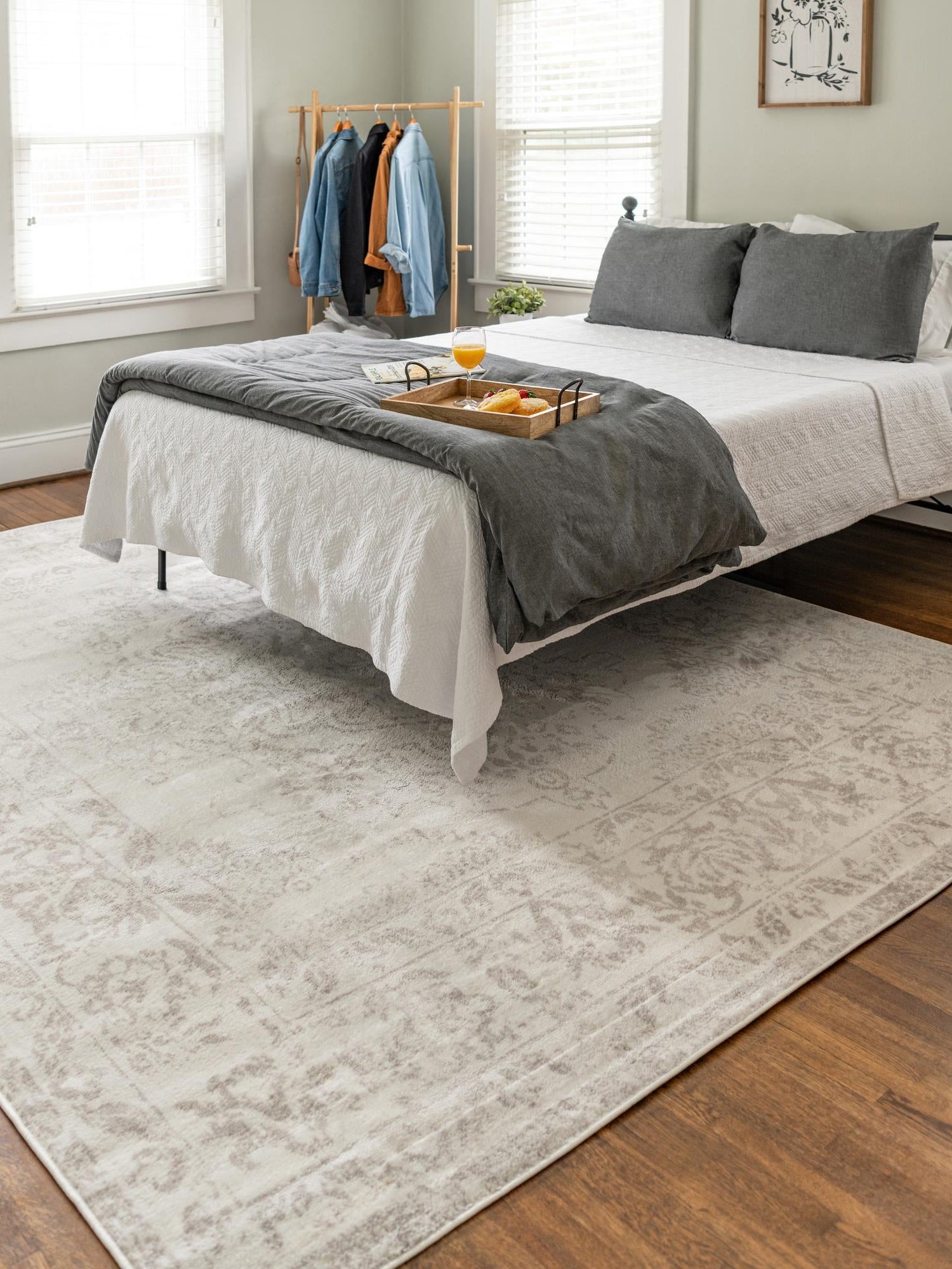 Ivory 3' x 5' 3 Oxford Rectangle Area Rug Traditional Design 100% Polypropylene Carpet for Living Room, Bedrooms, Dining, Office for Sale at Rug Engine