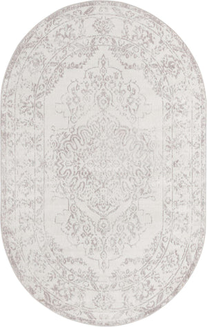 Ivory 5' 3 x 8' Oxford Oval Area Rug