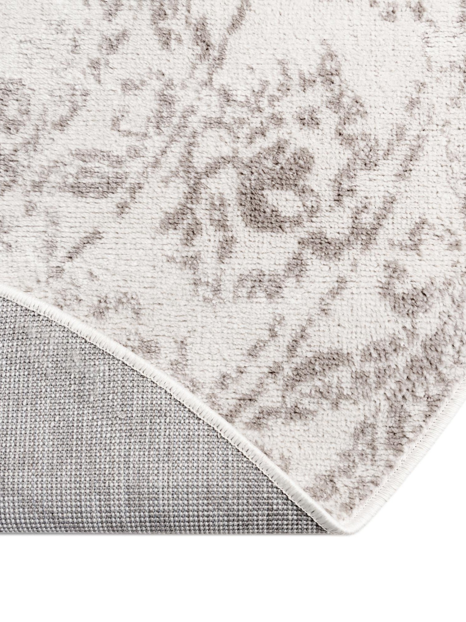 Ivory 5' 3 x 5' 3 Oxford Round Area Rug Traditional Design 100% Polypropylene Carpet for Living Room, Bedrooms, Dining, Office for Sale at Rug Engine