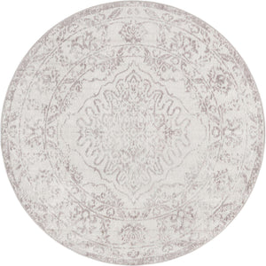 Ivory 5' 3 x 5' 3 Oxford Round Area Rug