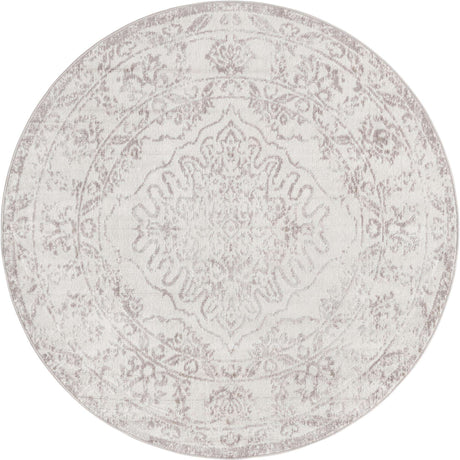 Ivory 5' 3 x 5' 3 Oxford Round Area Rug