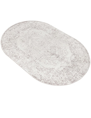 Ivory 4' x 6' Oxford Oval Area Rug