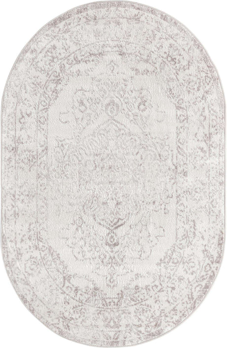 Ivory 4' x 6' Oxford Oval Area Rug