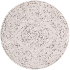 Ivory 3' x 3' Oxford Round Area Rug