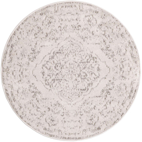 Ivory 3' x 3' Oxford Round Area Rug
