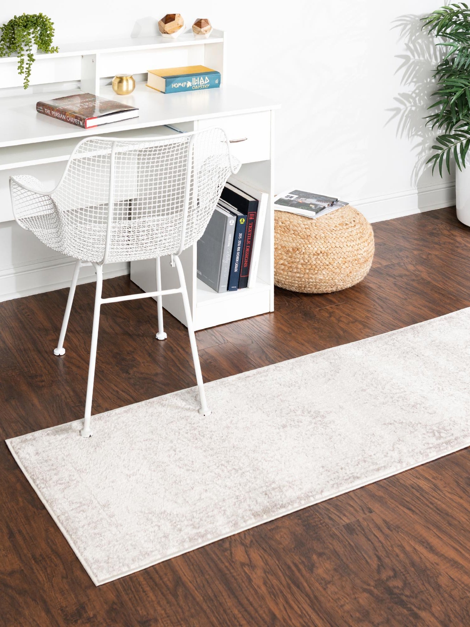 Ivory 2' x 8' Oxford Runner Area Rug Traditional Design 100% Polypropylene Carpet for Living Room, Bedrooms, Dining, Office for Sale at Rug Engine