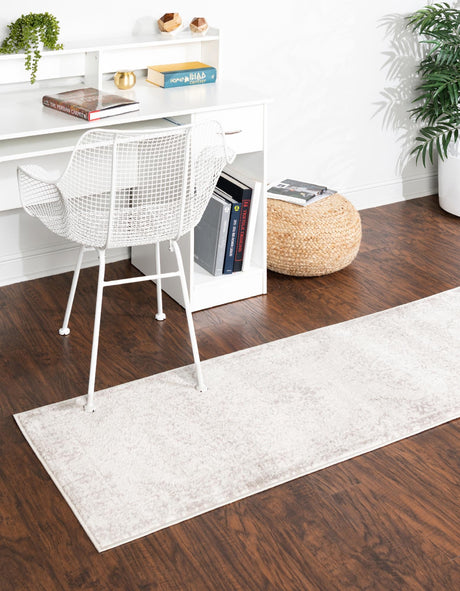 Ivory 2' x 5' 3 Oxford Runner Area Rug Traditional Design 100% Polypropylene Carpet for Living Room, Bedrooms, Dining, Office for Sale at Rug Engine