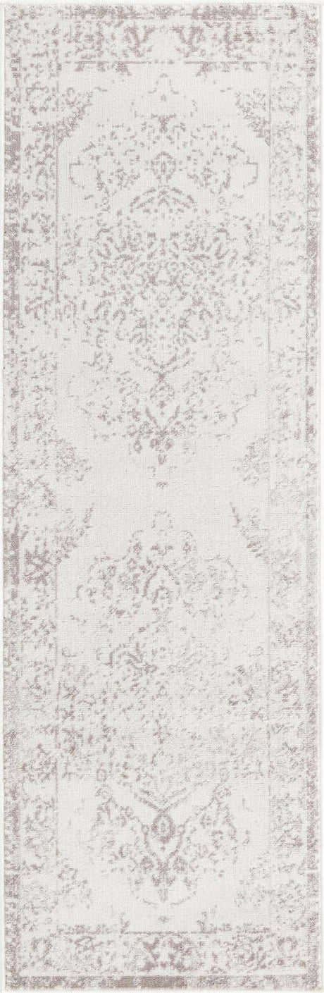 Ivory 2' x 6' Oxford Runner Area Rug