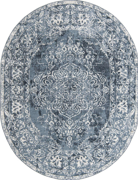 Blue 8' x 10' Oxford Oval Area Rug
