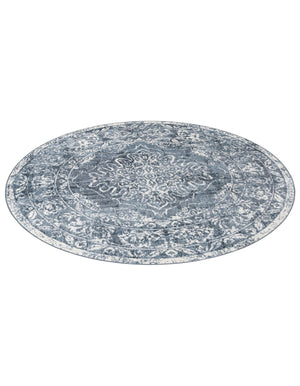 Blue 7' x 7' Oxford Round Area Rug