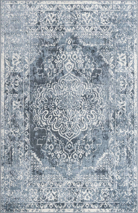 Blue 6' 1 x 9' Oxford Rectangle Area Rug