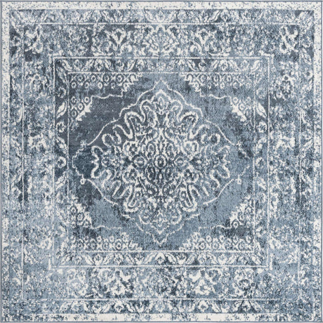 Blue 6' x 6' Oxford Square Area Rug