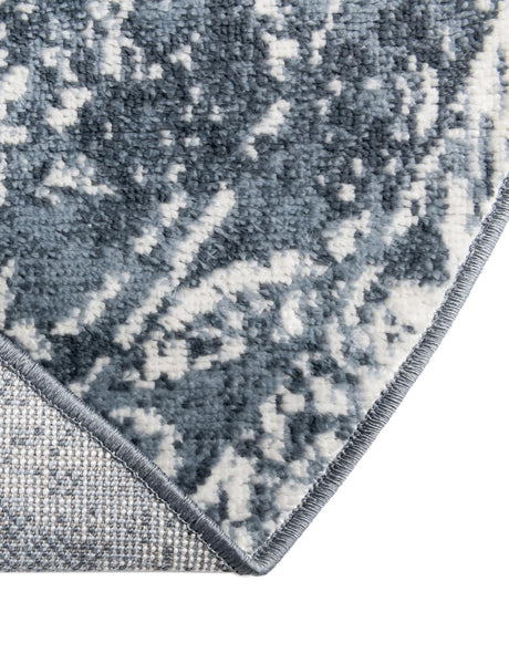 Blue 7' x 7' Oxford Round Area Rug Traditional Design 100% Polypropylene Carpet for Living Room, Bedrooms, Dining, Office for Sale at Rug Engine