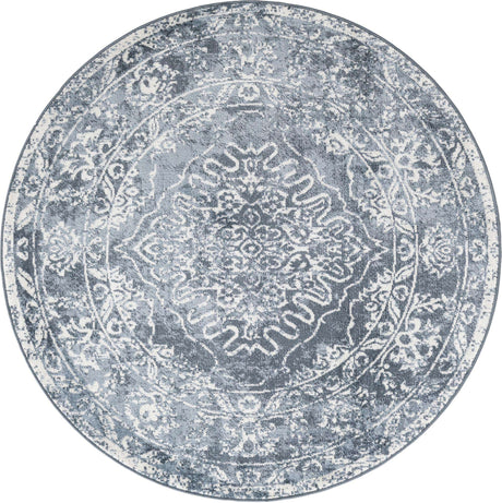 Blue 5' x 5' Oxford Round Area Rug