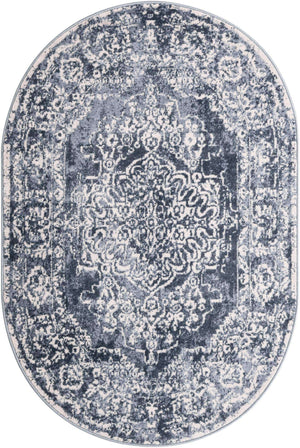 Blue 4' x 6' Oxford Oval Area Rug
