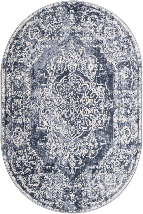 Blue 4' x 6' Oxford Oval Area Rug
