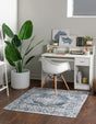 Blue 4' 1 x 4' 1 Oxford Square Area Rug