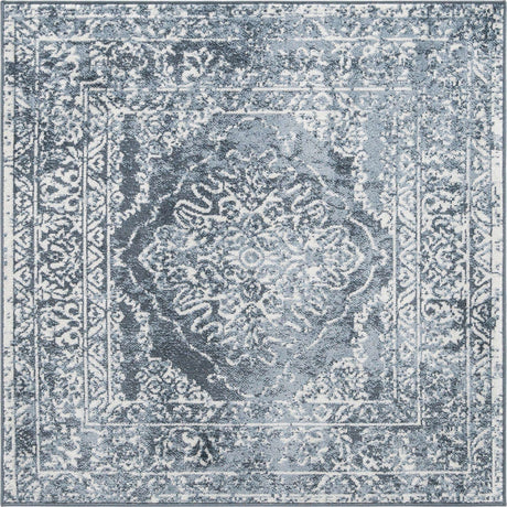Blue 4' 1 x 4' 1 Oxford Square Area Rug