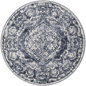 Blue 3' x 3' Oxford Round Area Rug