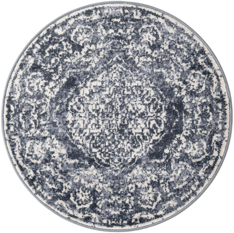 Blue 3' x 3' Oxford Round Area Rug