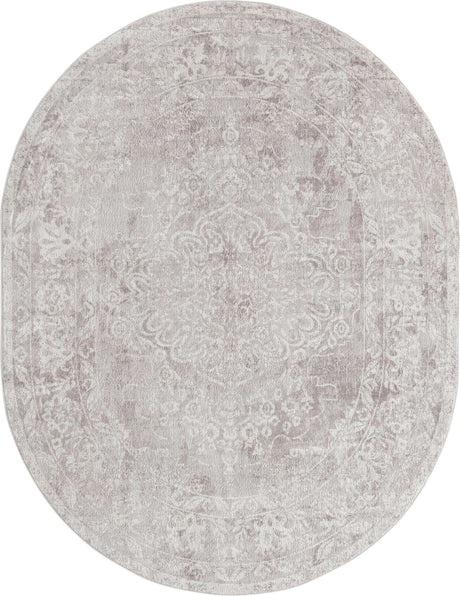 Gray 7' 10 x 10' Oxford Oval Area Rug