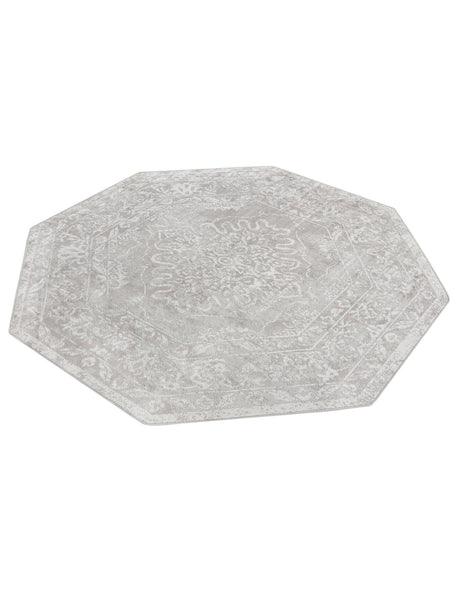 Gray 7' 1 x 7' 1 Oxford Octagon Area Rug Traditional Design 100% Polypropylene Carpet for Living Room, Bedrooms, Dining, Office for Sale at Rug Engine
