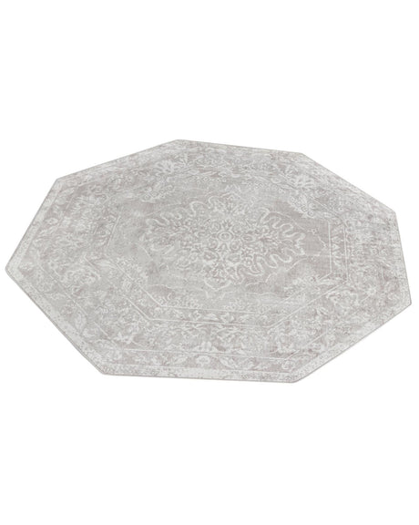 Gray 7' 1 x 7' 1 Oxford Octagon Area Rug Traditional Design 100% Polypropylene Carpet for Living Room, Bedrooms, Dining, Office for Sale at Rug Engine