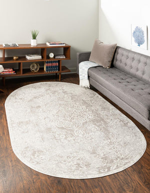 Gray 7' 10 x 10' Oxford Oval Area Rug
