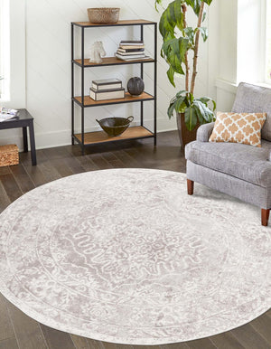 Gray 7' 1 x 7' 1 Oxford Round Area Rug