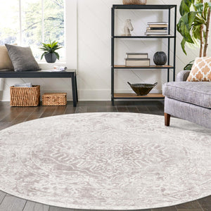 Gray 7' 1 x 7' 1 Oxford Round Area Rug