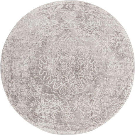 Gray 5' 3 x 5' 3 Oxford Round Area Rug