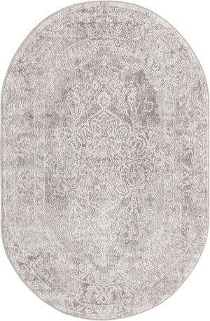 Gray 4' x 6' Oxford Oval Area Rug