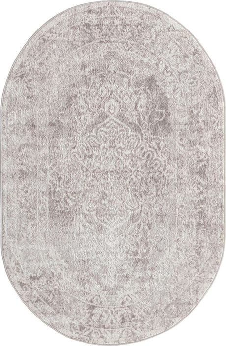 Gray 4' x 6' Oxford Oval Area Rug
