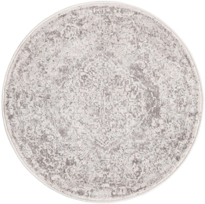 Gray 3' x 3' Oxford Round Area Rug