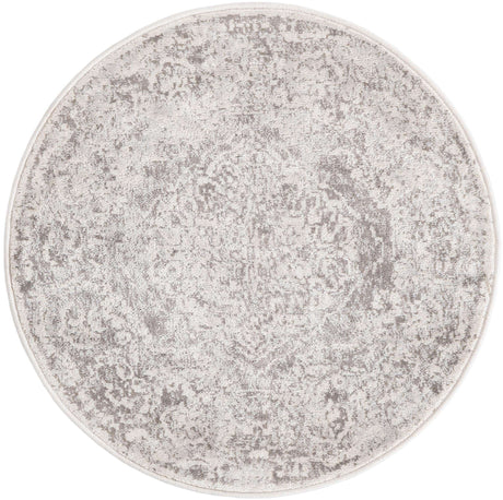 Gray 3' x 3' Oxford Round Area Rug