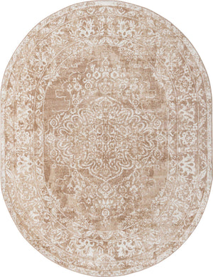 Beige 8' x 10' Oxford Oval Area Rug