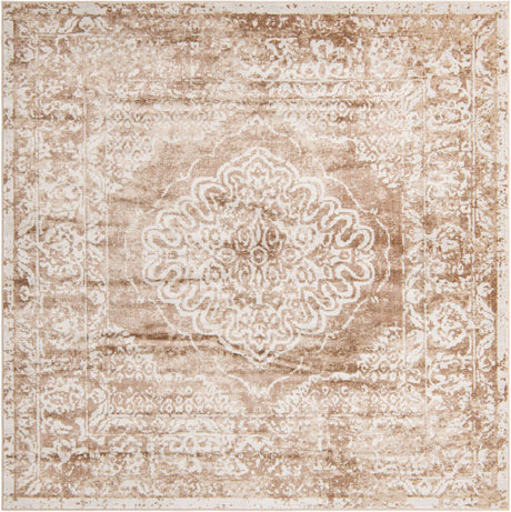 Beige 7' 10 x 7' 10 Oxford Square Area Rug