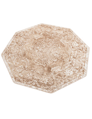 Beige 7' x 7' Oxford Octagon Area Rug