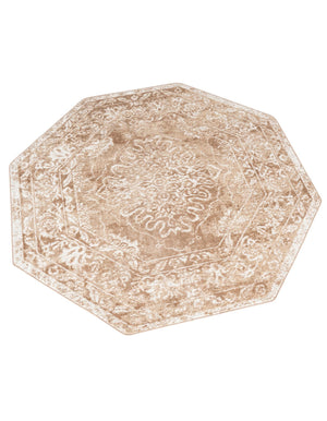 Beige 7' x 7' Oxford Octagon Area Rug