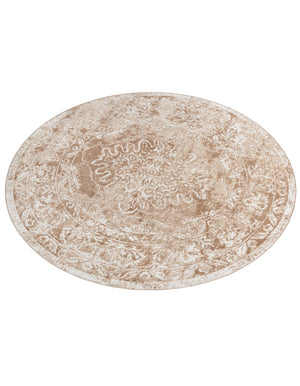 Beige 7' x 7' Oxford Round Area Rug