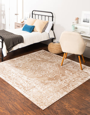 Beige 4' 1 x 4' 1 Oxford Square Area Rug