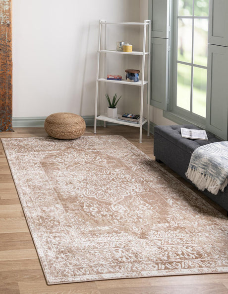 Beige 4' 1 x 6' 1 Oxford Rectangle Area Rug