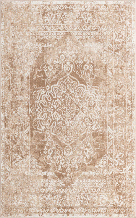 Beige 5' 3 x 8' Oxford Rectangle Area Rug