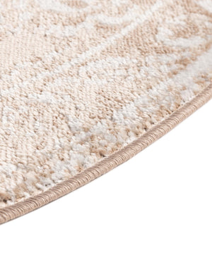 Beige 3' x 3' Oxford Round Area Rug