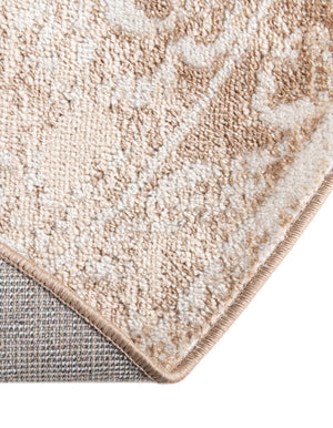 Beige 3' x 3' Oxford Round Area Rug