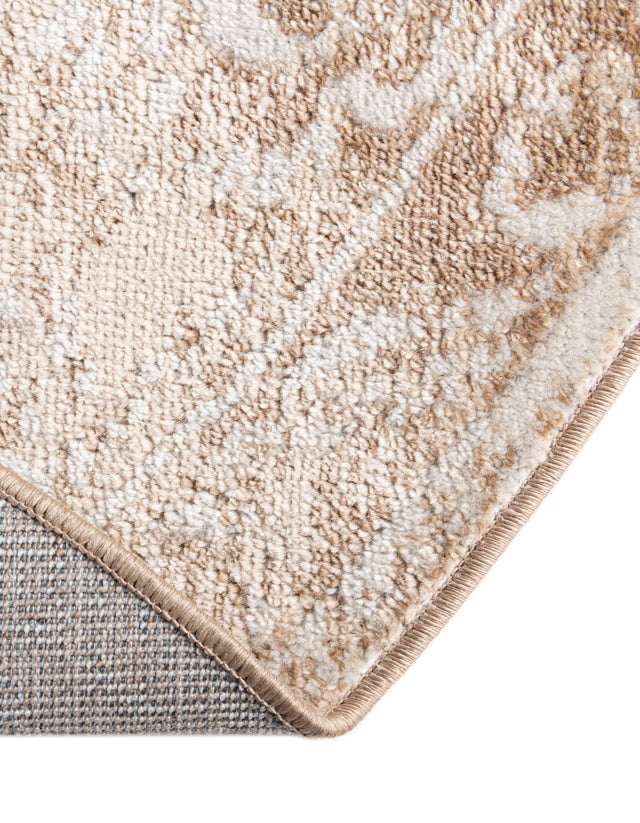 Beige 3' x 3' Oxford Round Area Rug